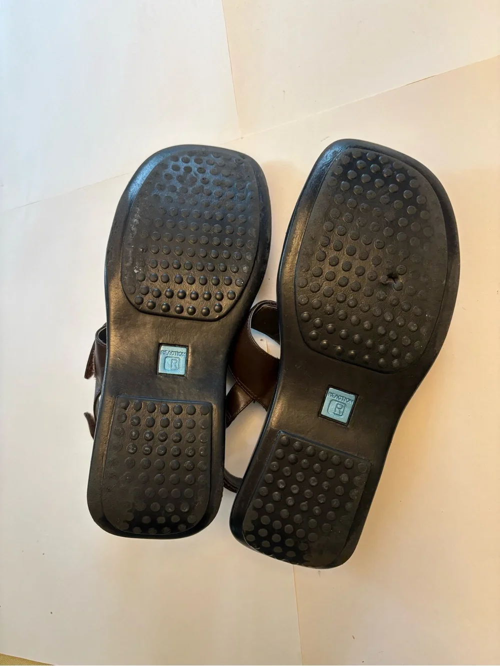 Kenneth Cole Dark Brown Leather Velcro Sandals